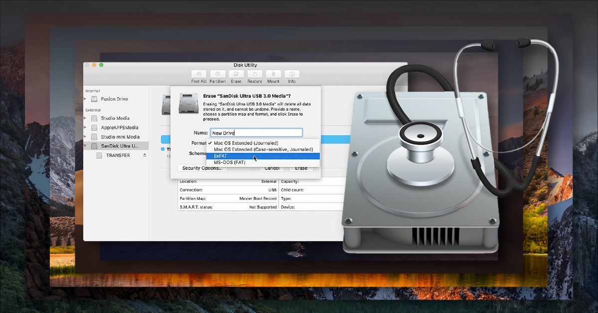 mac disk utility format usb for windows and mac